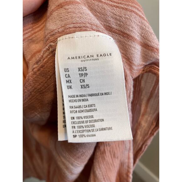 American Eagle Pink Striped Open Loose Kimono Style Shawl Size XS/S - Picture 8 of 9